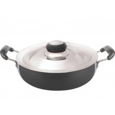 Eris 2 Liters Deep Frying Pan with Steel lid, Hard Anodized, EHDF394